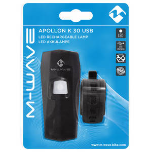 M-WAVE Apollon K 30 USB Luce frontale a batteria ricaricabile